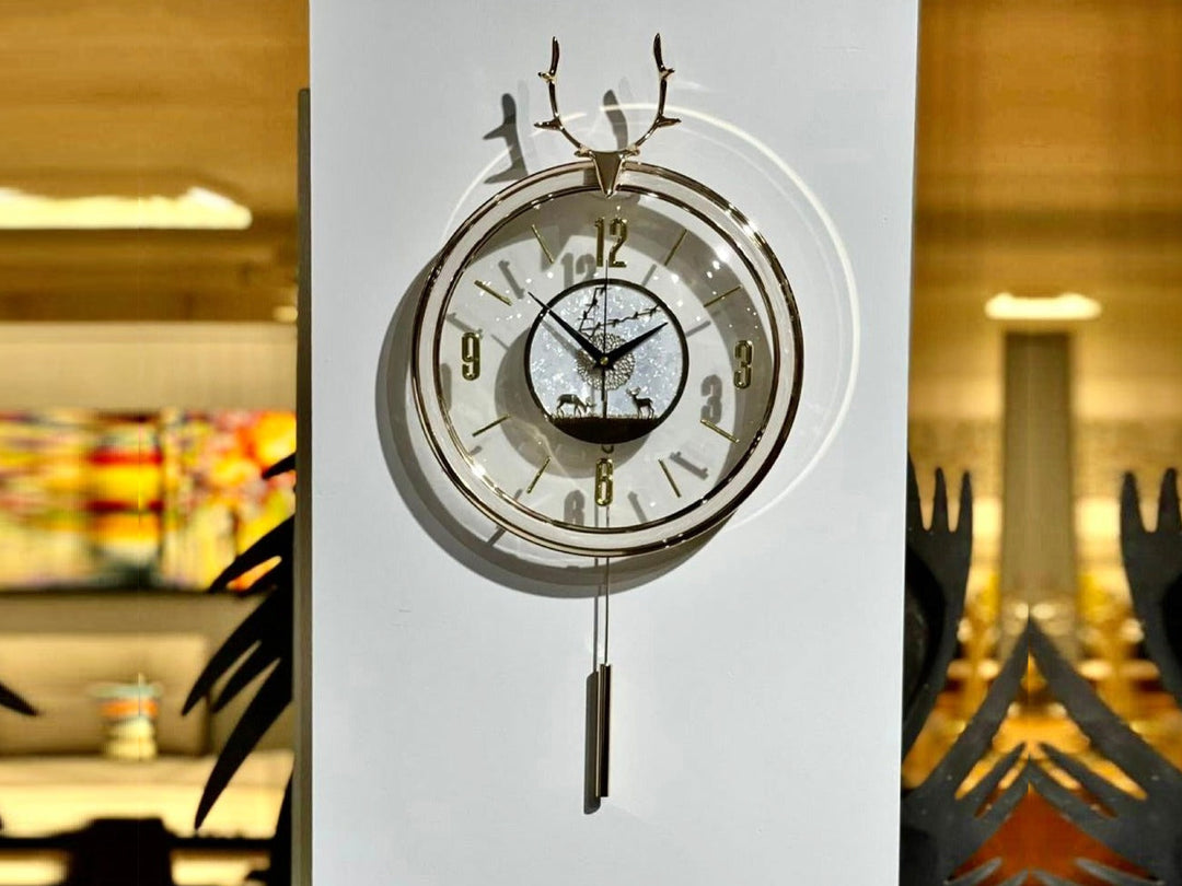 Stella Deer Pendulum Wall Clock (33x64 cm)