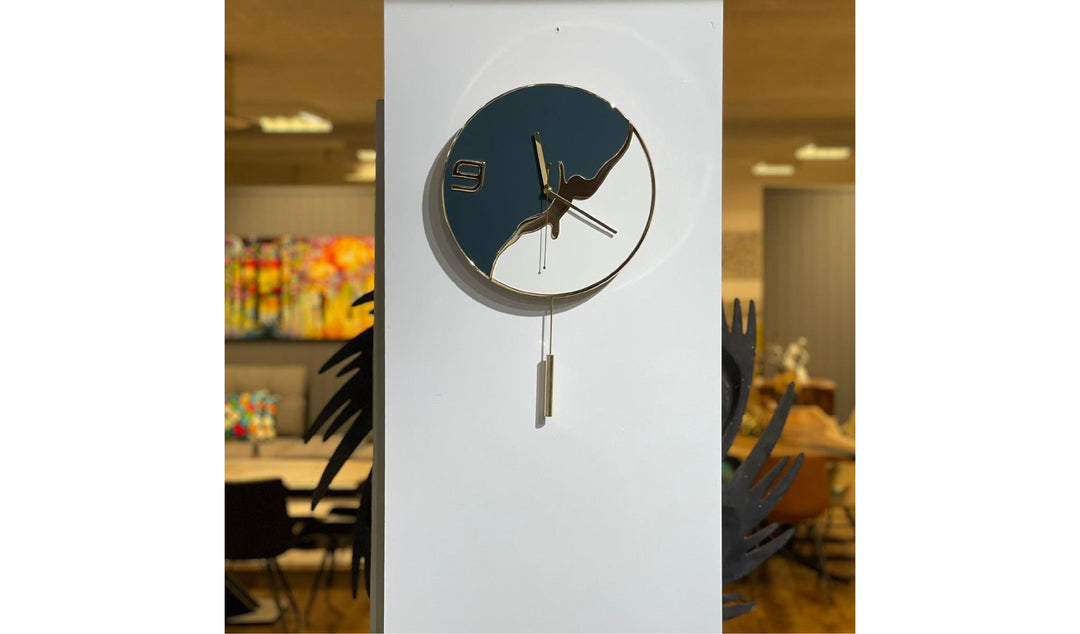 Pendulum Wall Clock BLUE  (31x58 cm)