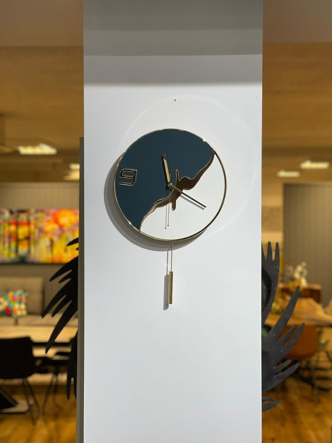 Pendulum Wall Clock BLUE  (31x58 cm)