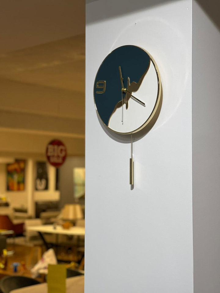 Pendulum Wall Clock BLUE  (31x58 cm)