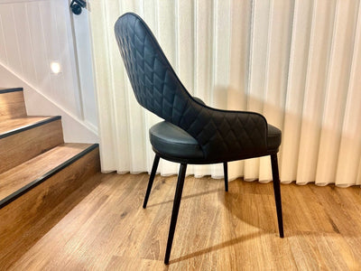 Prada Curved Back Dining Chair with Stainless Steel Gold Legs