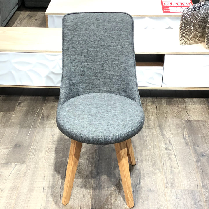 Polo Grey Swivel Dining Chair with Wood Legs