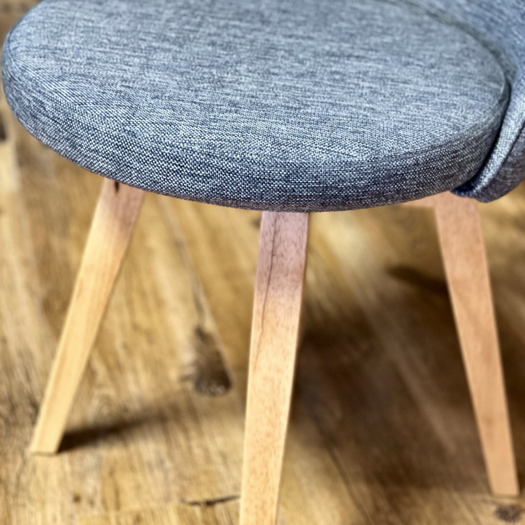 Polo Grey Swivel Dining Chair with Wood Legs