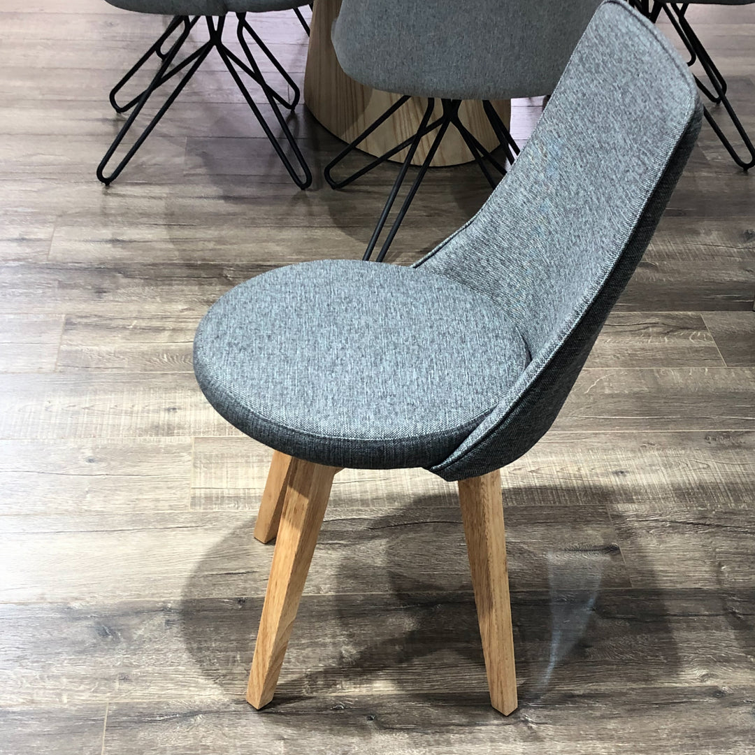 Polo Grey Swivel Dining Chair with Wood Legs