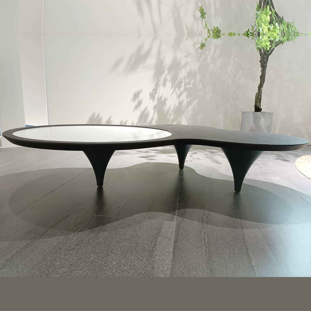 Roma 3 Legs Smoked Walnut Color with Sintered Stone Coffee Table