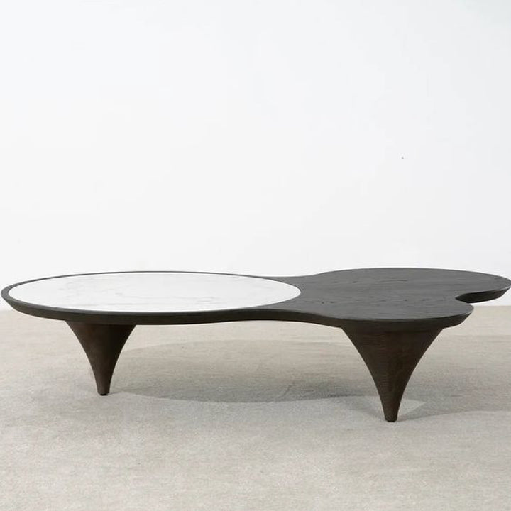 Roma 3 Legs Smoked Walnut Color with Sintered Stone Coffee Table