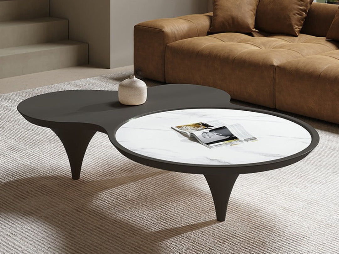 Roma 3 Legs Smoked Walnut Color with Sintered Stone Coffee Table