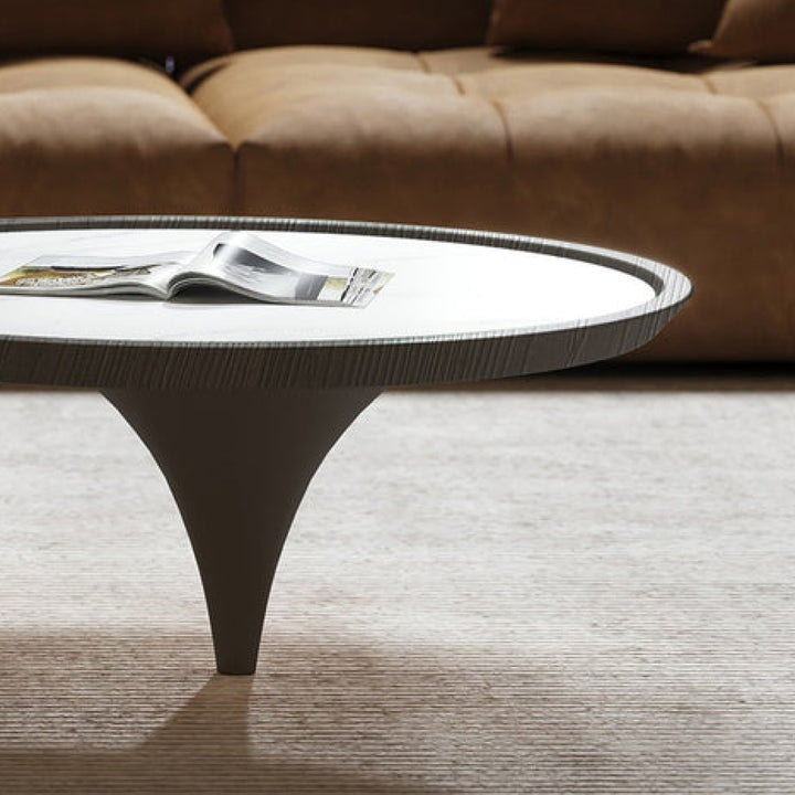 Roma 3 Legs Smoked Walnut Color with Sintered Stone Coffee Table