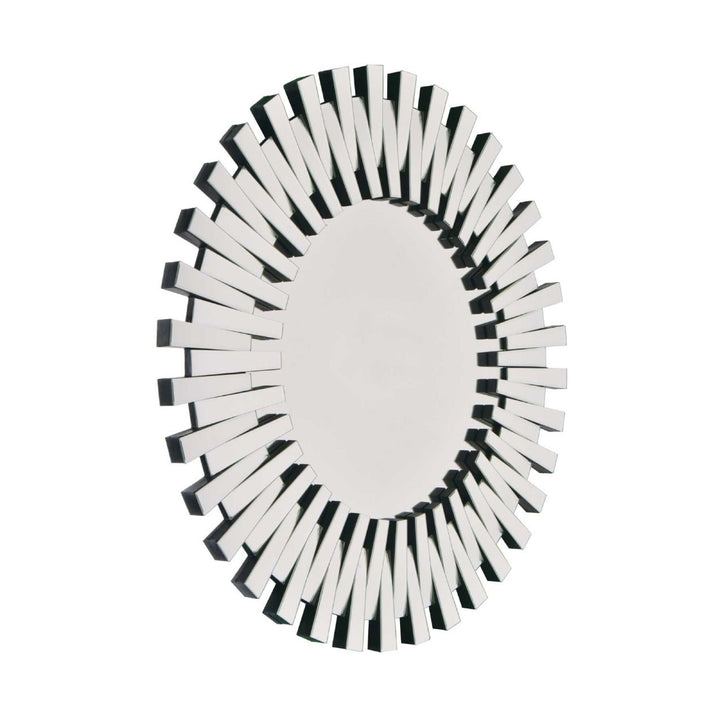 Romano Sunburst Style Round Wall Mirror in Silver (88cm)