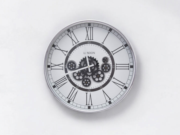 Round Moving Cogs Wall Clock 59cm