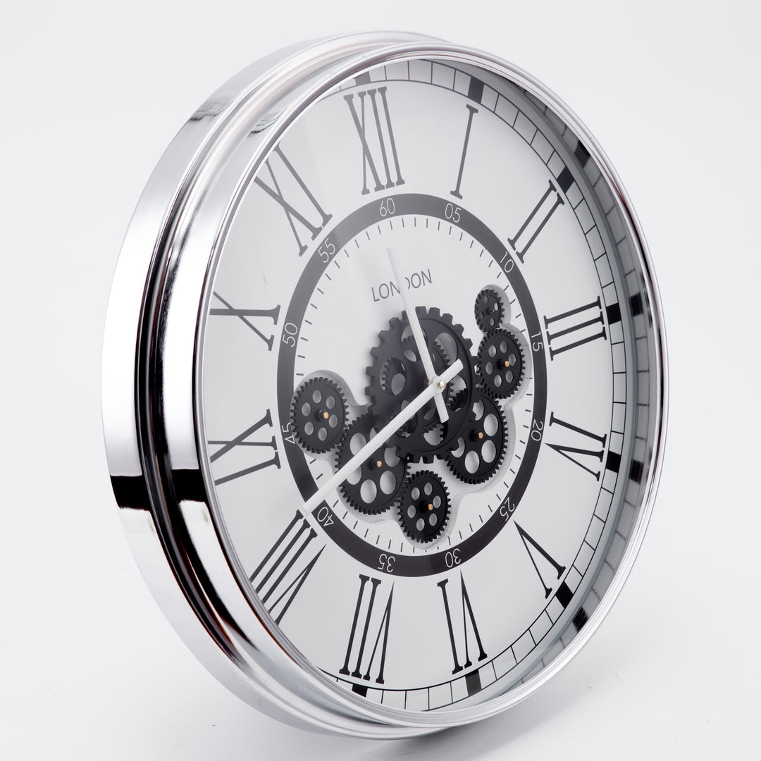 Round Moving Cogs Wall Clock 59cm