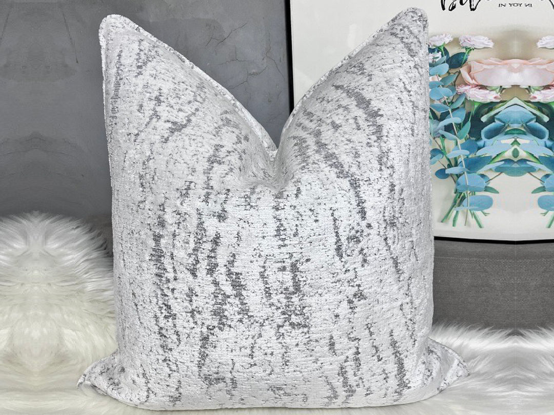 Silver Frost Feather-Filled Cushion