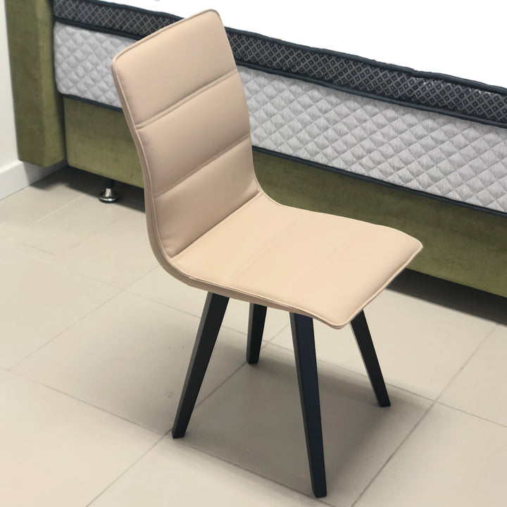 Sydney Armless Dining Chair - Olive PU Leather, High Back, Upholstered