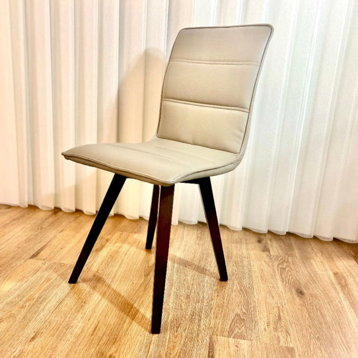 Sydney Armless Dining Chair - Olive PU Leather, High Back, Upholstered