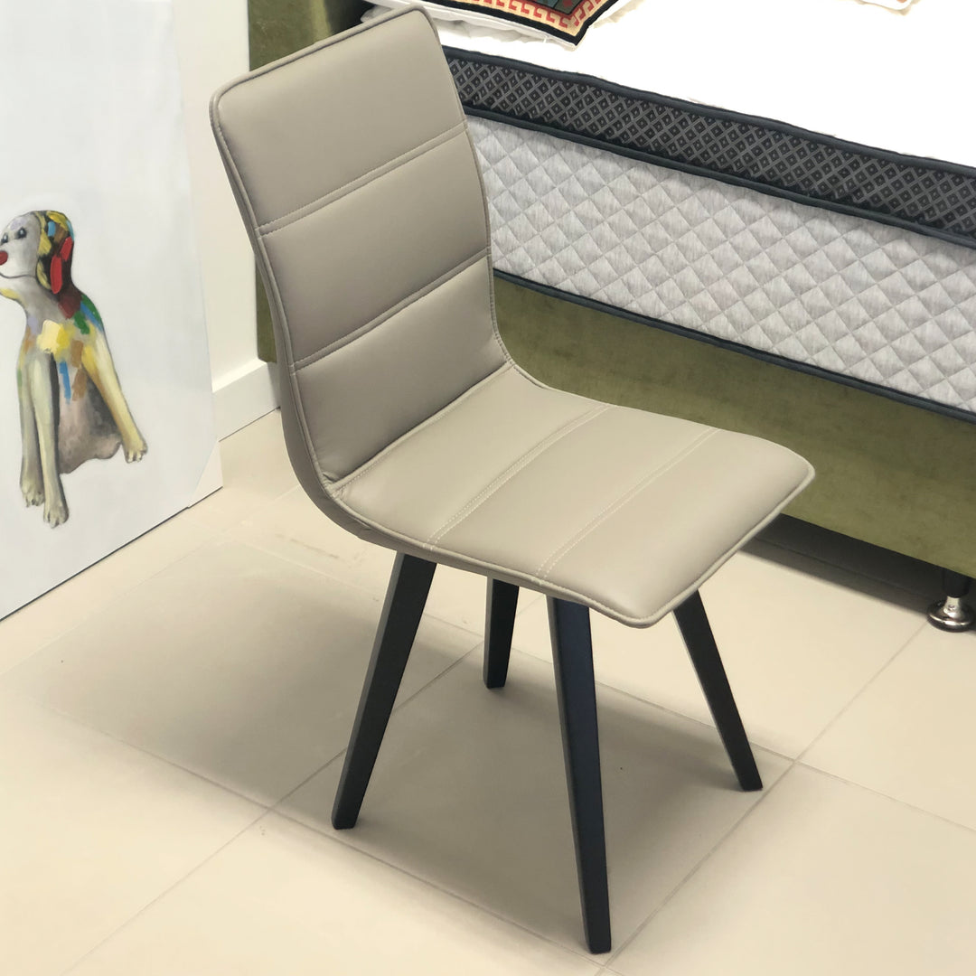 Sydney Armless Dining Chair - Olive PU Leather, High Back, Upholstered