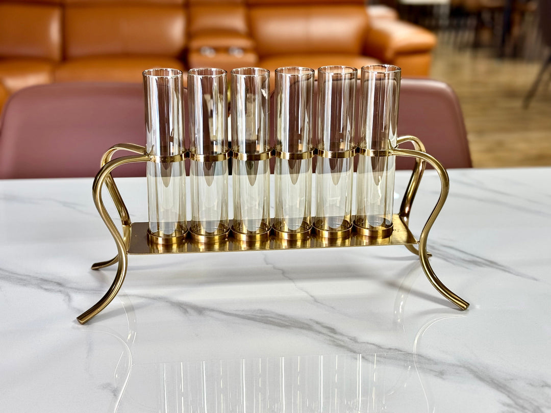 Gold Multi-Tube Vase Holder