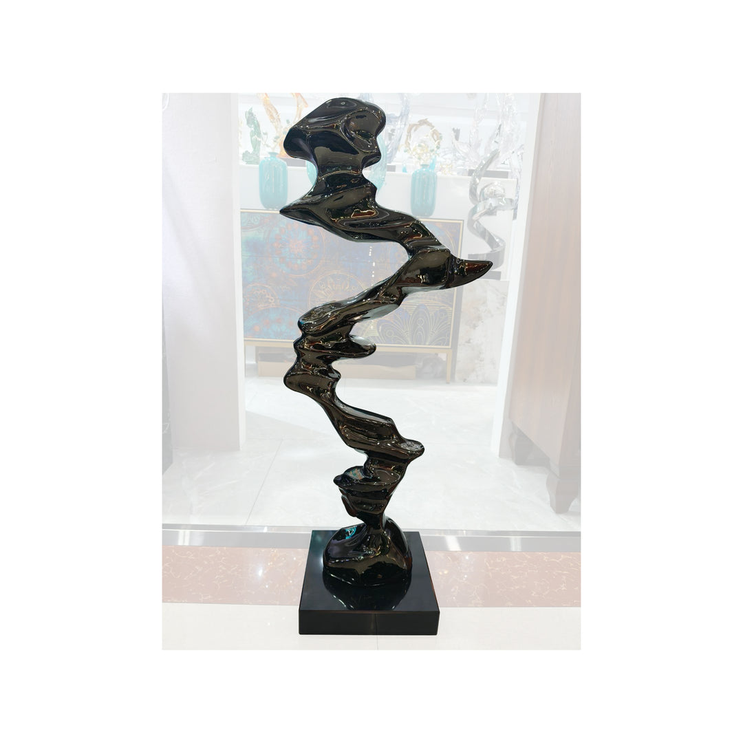 Twisting Flow Black Sculpture 2