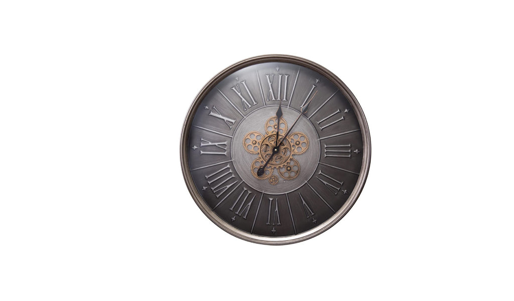 Vintage  Moving Cogs Wall Clock 60cm - Marco Furniture