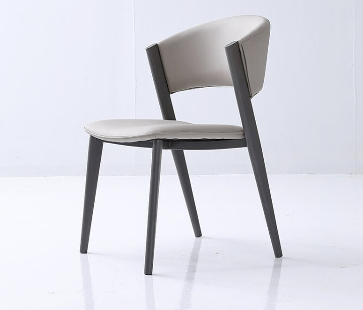 Dior Dining Chair with Carbon Steel Legs in Grey