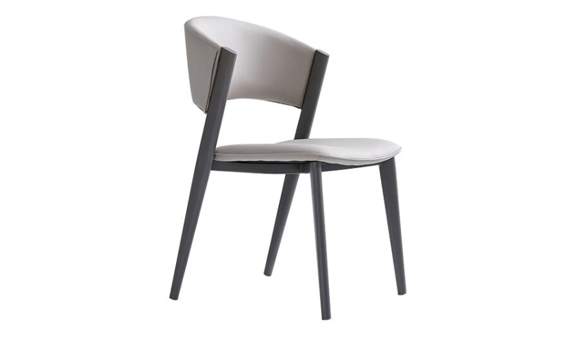 Dior Dining Chair with Carbon Steel Legs in Grey