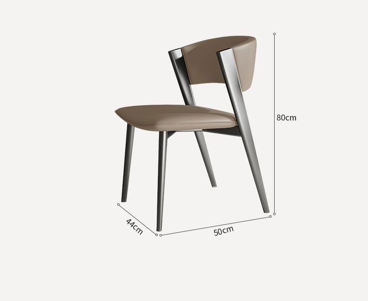 Dior Dining Chair with Carbon Steel Legs in Grey