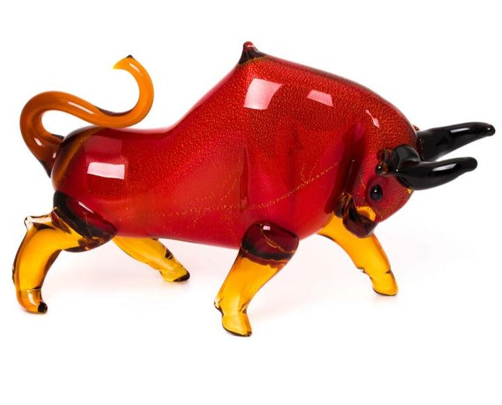 Bull Murano style Glass in Red