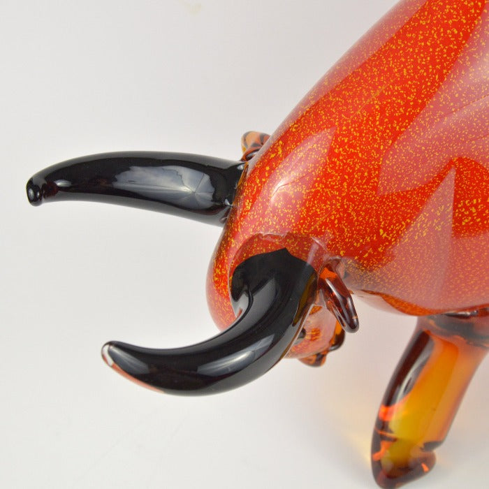 Bull Murano style Glass in Red