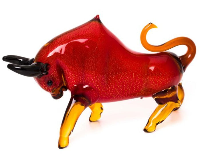 Bull Murano style Glass in Red