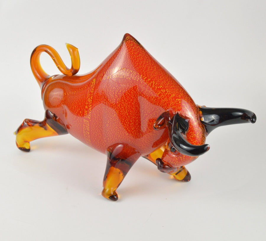 Bull Murano style Glass in Red